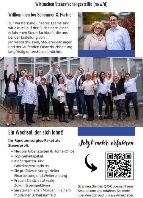 Jobangebot Steuerfachangestellte (m w d) beim Steuerberater in Heidelberg
